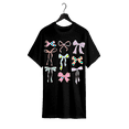 thumbnail image 1 of Colorful Bow Patterned Print Round Neck Casual Sport Short Sleeve T-Shirt for Women Soft acid Wasahed Fabric Comfort Fit Casual Wear, 1 of 6