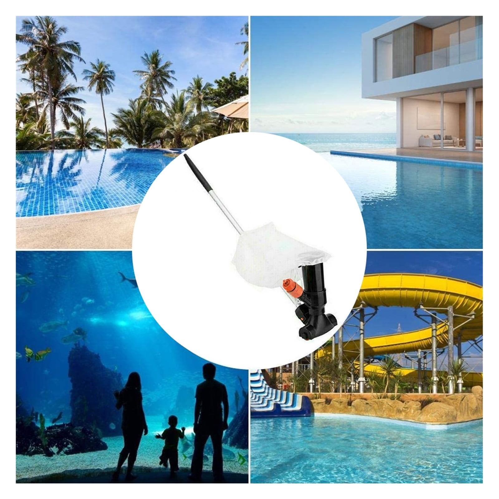 Pool Vacuum Cleaner Swimming Pool Accessories Floating Objects Cleaning Tools Suction Head Pond Fountain Spa Pool Cleaner Brush ,Great Suction Power