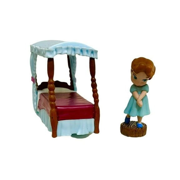 Baby Wendy & Bed Mini 1” Cake Topper Figure Figurine Rare Cute Peterpan New