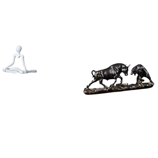 Figura de escritorio,Escultura abstracta de pensador para decoración de oficina y hogar.,Estatua de escritorio,Figura decorativa de pelea de toros y osos,Colecciones de esculturas de