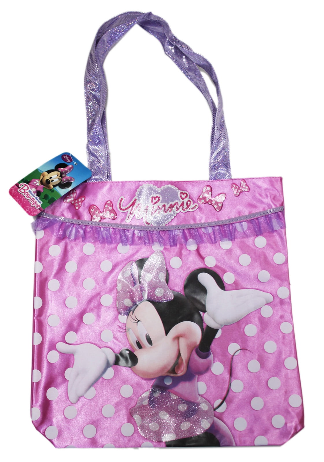 Disney's Minnie Mouse Pink/White Polka Dot Small Kids Tote Bag