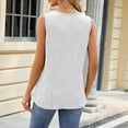 thumbnail image 3 of Tank Tops for Womens 2024 Summer Casual Sleeveless Metal Ring Strap Shirts Loose Fit V Neck Cute Going Out Tops, 3 of 4