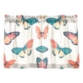 thumbnail image 7 of Yayeee Kitchen Curtains Tier Pair Light Filtering 27"x36" Rod Pocket Short Cafe Window Panel, Colorful Butterflies, 7 of 7