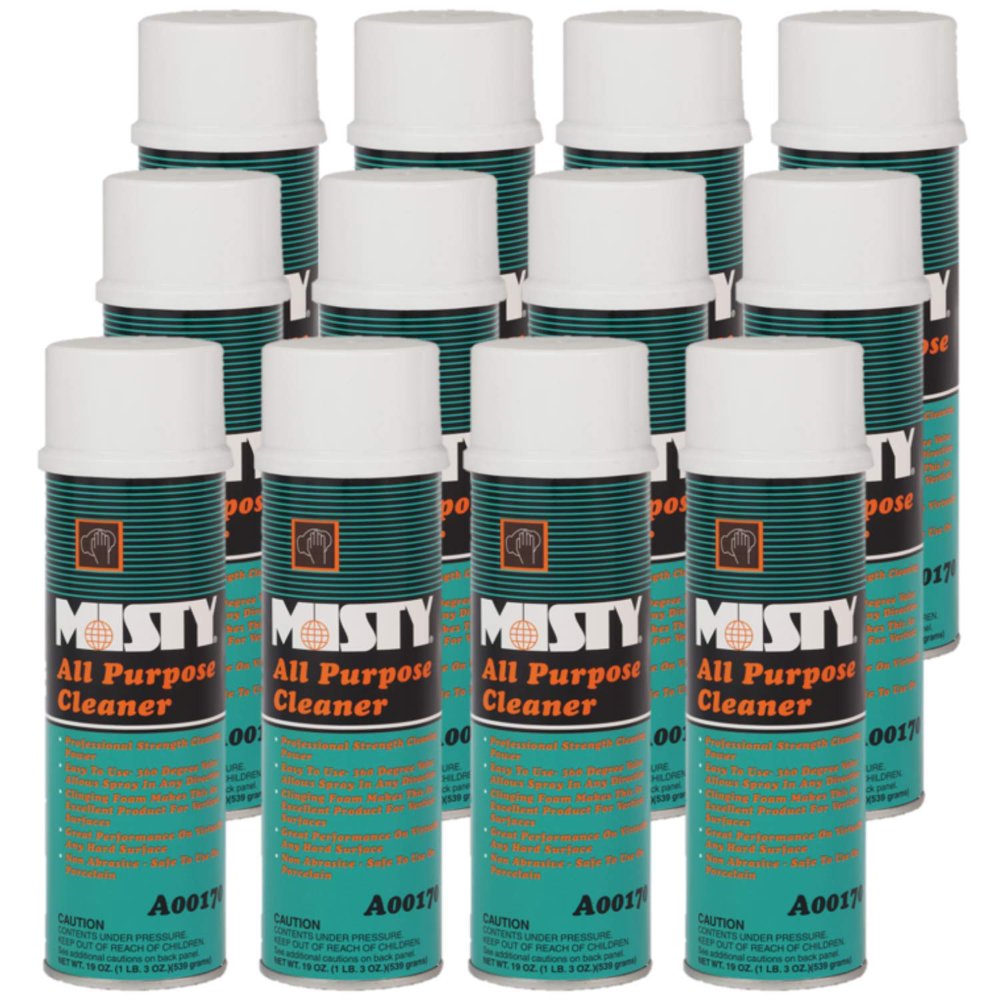 Misty AllPurpose Cleaner 1001592, Mint Scent, 19 oz. Aerosol Can (Case