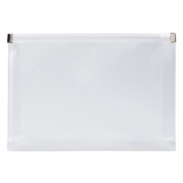 JAM Plastic Zip Envelopes, 5.3x8, Clear, 12/Pack