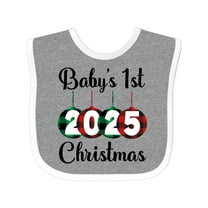 Inktastic Babys 1st Christmas 2025 Boys or Girls Baby Bib