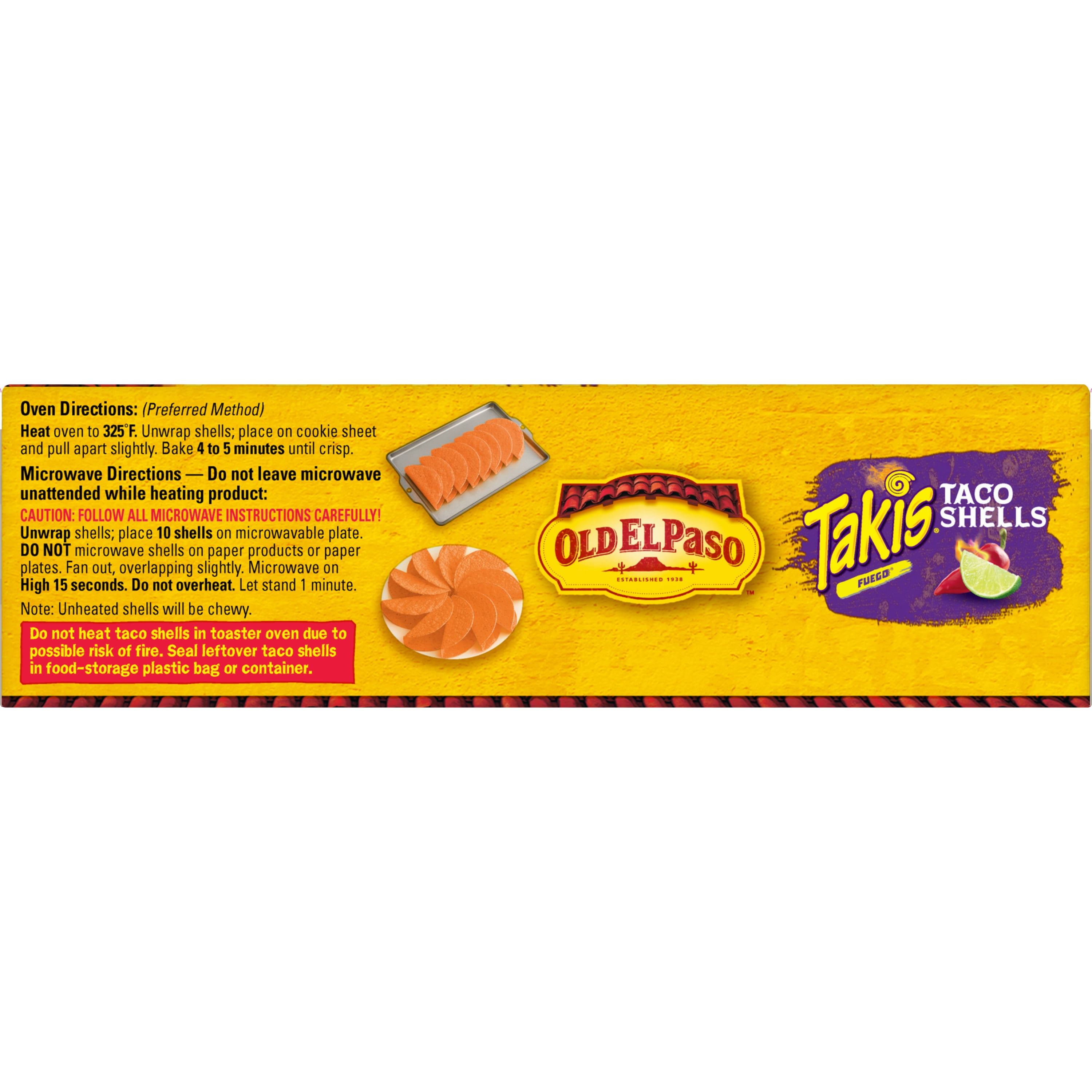 Old El Paso Takis Fuego Stand 'N Stuff Taco Shells, 10-Count