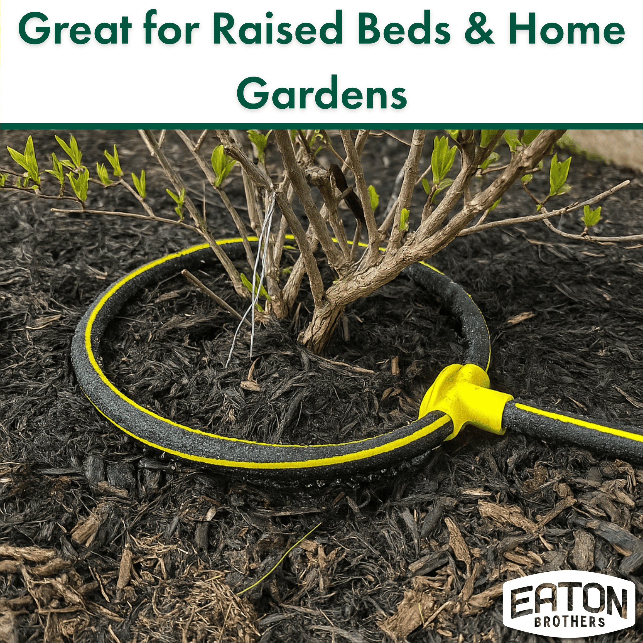 Eaton Brothers Bulk Soaker Hose, 100 ft, 3/8 inch Recycled Rubber Garden Watering Hose, No Ends, Cut-to-Length