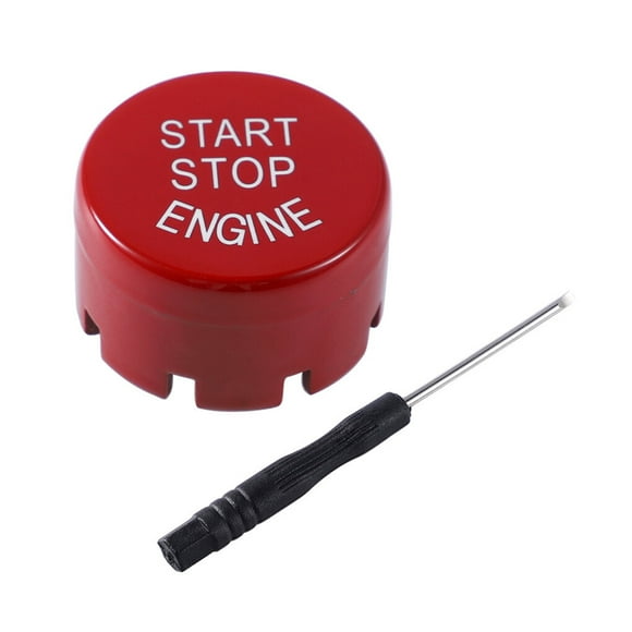 Maoww Car Start Button Cap Engine Ignition Switch Cover Trim Auto Parts, Replacement for F Series, Red