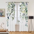 thumbnail image 2 of Eucalyptus Leaves Kitchen Curtains 84 Inch Length, Watercolor Weeping Teal Botanical Grommet Top Bedroom Living Room Curtains, Light Filtering Cafe Curtain Drapes 2 Panels Set 84''x84'', 2 of 9