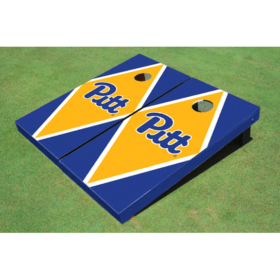 University of Pittsburgh Yellow And Royal Matching Diamond Cornhole Boards