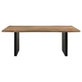 thumbnail image 3 of Montesano 80" Acacia Wood Dining Table - Rectangular, Black Legs, Seats 6, Natural Finish, Dining Room. Solid Acacia &amp; Iron. Rustic Charm &amp; Modern Style., 3 of 8