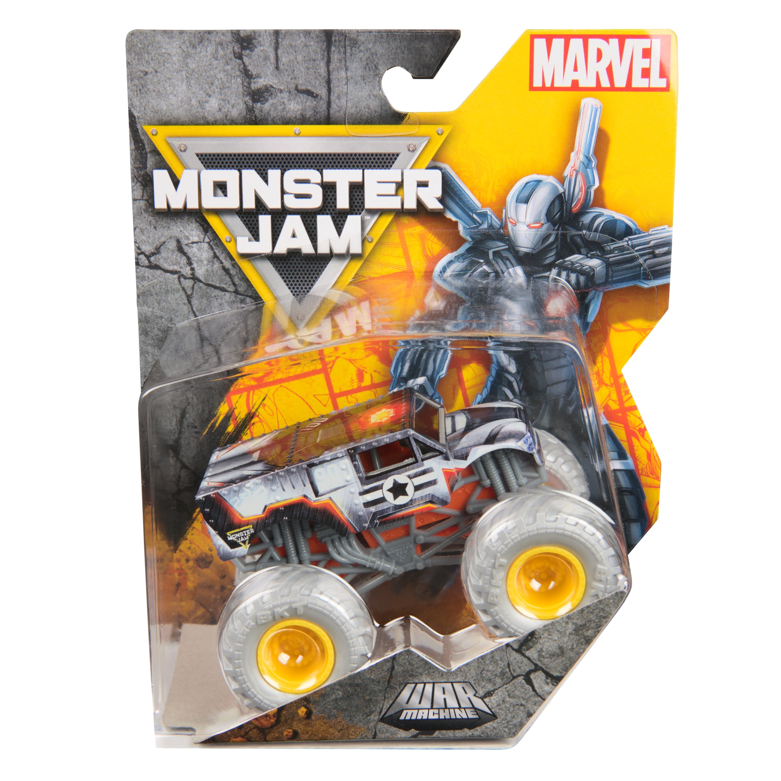 Monster Jam, Marvel Official War Machine Monster Truck, Die-Cast Vehicle, 1:64 Scale, Super Hero Kids Toys for Boys Ages 3 and up