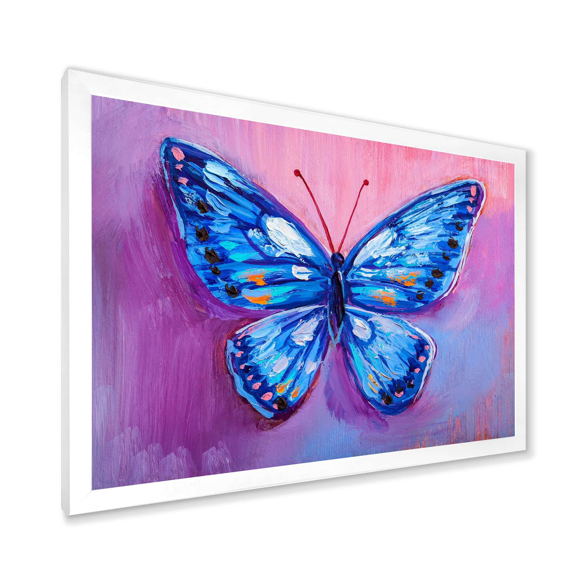 Designart 'Ancient Blue Butterfly I' Modern Framed Art Print