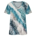 thumbnail image 4 of CALAFEBILA Ladies Blouses SequinLadies Blouses,Ladies Fashion Graphic Blouse Summer Short Sleeve V Neck Tie Dye Women's Tops, 4 of 8