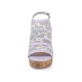 thumbnail image 6 of BLISSFUL STEP Women's Shoes Open Toe Platform Heel Laces Wedge Sandals Purple Yellow 10, 6 of 7