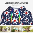 thumbnail image 4 of Kdxio Daisy Flowers Print Womens Oversized Hoodies Sweatshirts Hooded Pullover Tops Sweaters Casual-Small, 4 of 7