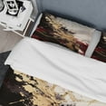 thumbnail image 4 of Designart "Fluid Fusion in Gold and Red I" Abstract Bedding Covert Set - Modern Gold Transitional Bed Set With 2 Shams, 4 of 6