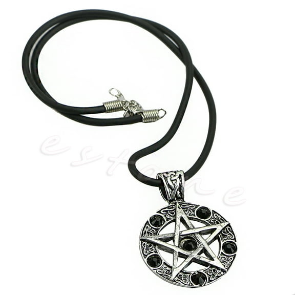 SIEYIO 1Pc Fashion Invert Pentacle Pentagram Star Pewter Pendant Necklace New
