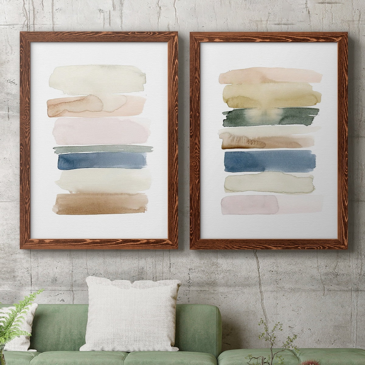 Faint Swatches I - Premium Framed Canvas 2 Piece Set - Ready to Hang