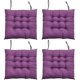 thumbnail image 1 of 4-Piece Dining Chair Seat Cushion Set, 40 x 40cm Comfortable Dining Chair Cushion, Kitchen Chair Cushion with Tie-Straps (Purple), 1 of 4