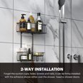 thumbnail image 3 of PYAN-Shower Caddy Hanging, Anti-Swing Over Head Shower Caddy Rustproof with Hooks for Towels, Sponge and More, Matte Black, 3 of 4