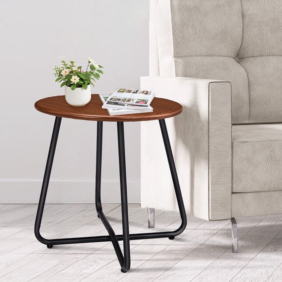 UBesGoo Side Table, Outdoor End Coffee Table, Weather Resistant Round Small Table for Indoor Outdoor