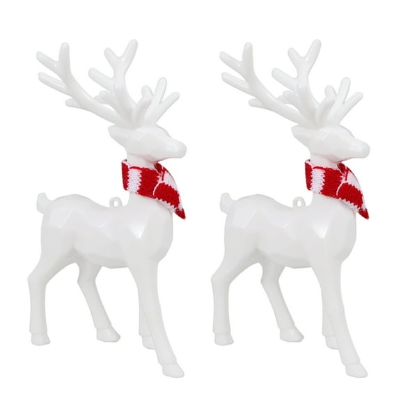 Milisten Acrylic Reindeer Decor White Festive Ornaments for Christmas Mantle Fireplace