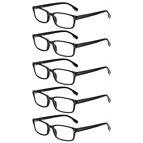 Computer Reading Glasses 5 Pack Blue Light Blocking Glasses Anti UV/Eye Strain/Glare Flexible Readers for Women Men 