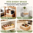 thumbnail image 6 of Wicker Shelf  Baskets for Organizing - Natural Water Hyacinth Woven Basket Organizers &  for Shelves w/Handles & Cotton Liner for Home & Pantry Decor Organization, Large 15” x 12” x 6”, 6 of 9