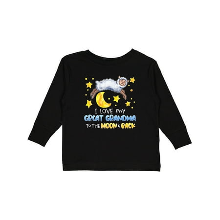 

Inktastic I Love My Great Grandma to the Moon and Back Cute Sheep Gift Toddler Boy or Toddler Girl Long Sleeve T-Shirt