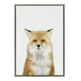 thumbnail image 3 of Kate and Laurel Sylvie Animal Studio Fox 3 Framed Canvas Wall Art by Amy Peterson Art Studio, 23x33 Gray, Whimsical Fun Animal Modern Art for Wall, 3 of 7