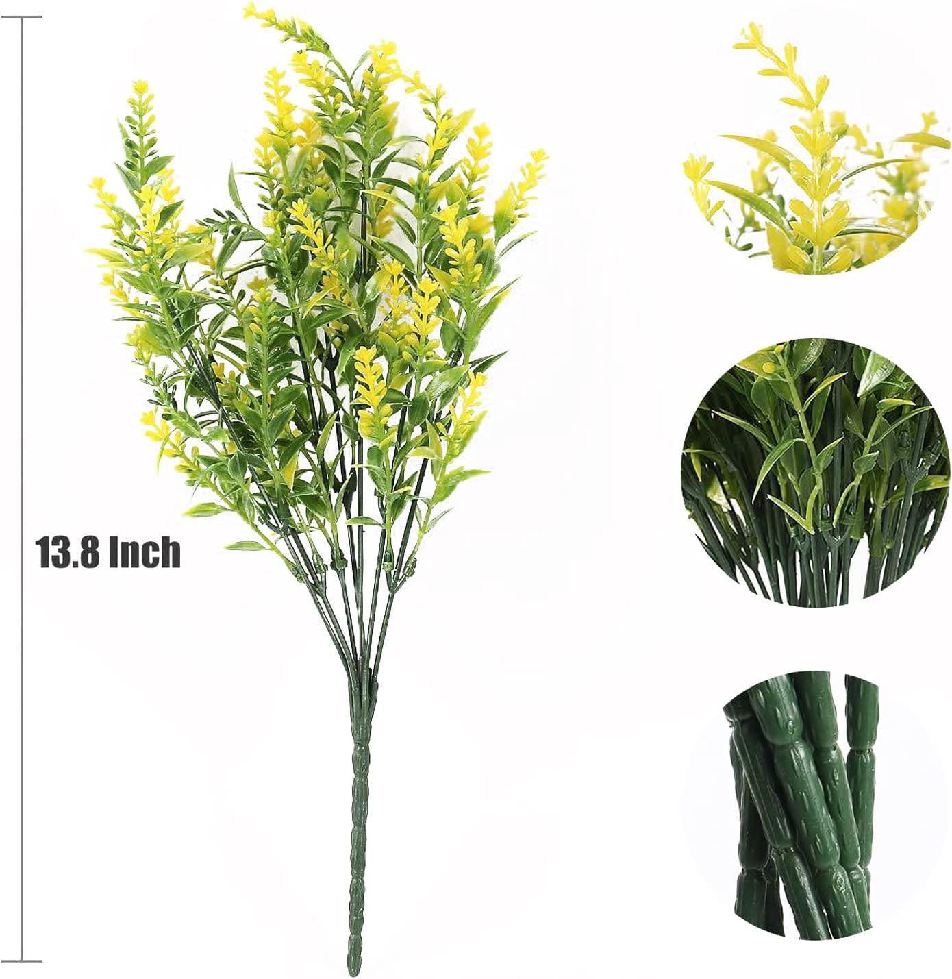 Morttic 16 Bundles Artificial Lavender Plants Outdoor for Home Decoration, Fake Flowers Plastic for Wedding Kitchen Garden Window Box Porch Office Indoor Decor