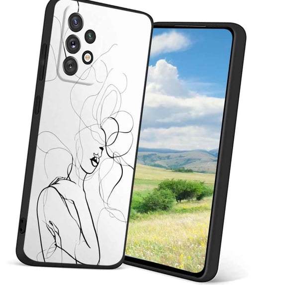 Compatible with Samsung Galaxy A32 5G Phone Case, Line-Art-Feminine-Aesthetic-Feminist-Minimalistic-Art Case Men Women, Flexible Silicone Shockproof Case for Samsung Galaxy A32 5G