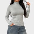 thumbnail image 5 of jjayotai Women's Turtleneck Long Sleeve Shirts Slim Fit Tops | Soft Layering Undershirt Casual Basic Tee Fall Winter Tops, Lightweight Base Layer, 5 of 6