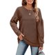 thumbnail image 1 of Sudadera Sudaderas básicas para mujer, estilo informal, cuello redondo, sudaderas lisas, traje de calle Ygjytge Marrón T S para Mujer, 1 of 7