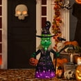 thumbnail image 2 of Northlight LED Lighted Witch with Broom Outdoor Halloween Decoration - 39"  - Clear Lights, 2 of 6