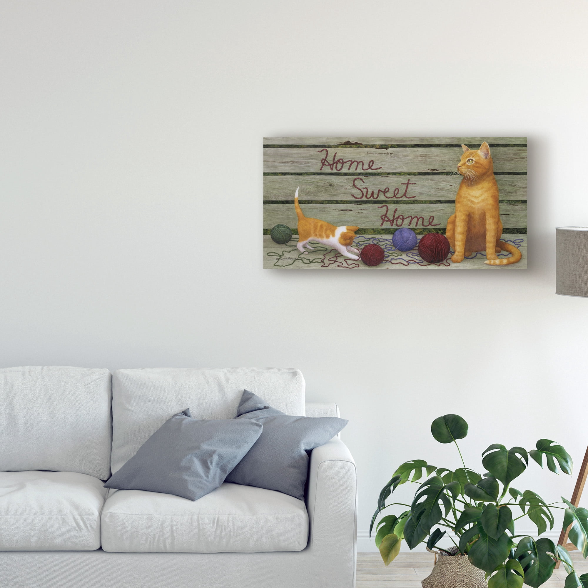Trademark Fine Art 'Home Sweet Home Cats' Canvas Art by Marcia Matcham