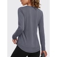 thumbnail image 2 of Rosvigor Womens Workout Tops Long Sleeve V Neck Tee Shirts Athletic Shirts Comfy Activewear Tops for Gym Running Yoga, 2 of 8