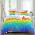 thumbnail image 2 of Rainbow Oil Painting Bedding 3 Piece Duvet Cover Set California King, Watercolor Colorful Abstract Art Soft Microfiber Comforter Cover with Zipper Closure & Pillowcases, FadeResistant Quilt Cover, 2 of 9
