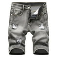 thumbnail image 1 of CHOK Athletic Shorts for Men High-End Ripped Personality Camouflage Stitching Trend Shorts In Clearance Blue Xs, 1 of 8