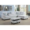 thumbnail image 5 of Pon Living Furniture Inc Linen Cup Holder Sectional Sofa with pillows, Grey White, 5 of 9