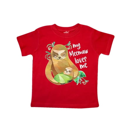 

Inktastic My Meemaw Loves Me Cute Sloth and Baby Gift Toddler Boy or Toddler Girl T-Shirt