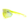 thumbnail image 6 of Boys Color Mirror Sportsmans Shield Oversized MTB Wrap Around Plastic Sunglasses Yellow - Yellow Mirror, 6 of 7
