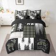 thumbnail image 2 of Homewish Camper Car Rv 7-Piece Twin Bedding Sets,Old Barn Door Bedding Comforter Set,Wild Deer Silhouette Sheet Sets For Boy,Microfiber Bedroom Decor Reversible, 2 of 8