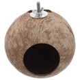 thumbnail image 4 of Nido de pájaro de cáscara de coco para mascotas, nido de cría para hámster, ardilla, artesanías, delicado colgante de casa de pájaros para jardín., 4 of 8