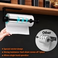 thumbnail image 5 of PIERCINGFUN Paper Towel Holder Under Cabinet, Single Hand Operable Wall Mount with Damping Effect, Self-Adhesive or Drilled for Kitchen Bathroom, 5 of 8