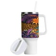 thumbnail image 2 of 40 Oz Car Handle Water Bottle Water Cup Water Bottle Water Jug Coffee Cup Travel Water Bottle Flowers and Jaguars, 2 of 8