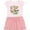 Pink With Stripes, variant on Inktastic Id Rather Be Hanging with my Mimi- Cute Sloths Girls Toddler Dress