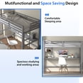 thumbnail image 3 of Kacho Metal Loft Bed, Loft Bed Frame for Twin Bunk Bed with Desk and Storage Shelves, Safety Full-Length Guardrails, for room Bedroom, Easy Assembly, No Box Spring Needed, Gray, 3 of 7